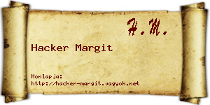 Hacker Margit névjegykártya
